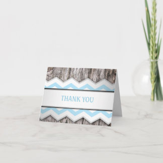 Tarjetas de agradecimiento para Aqua Blue Chevron