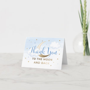 Tarjetas de agradecimiento para baby shower Azules