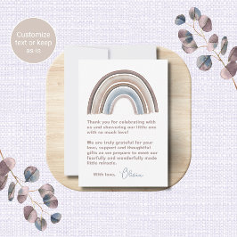 Tarjetas de agradecimiento para baby shower Boho R
