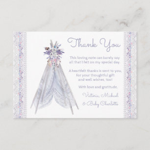 Tarjetas de agradecimiento para baby shower Boho T
