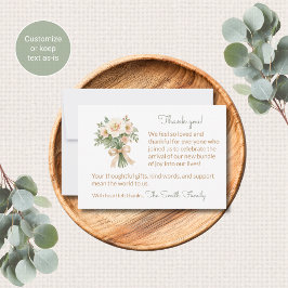 Tarjetas de agradecimiento para baby shower con fl