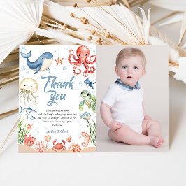 Tarjetas de agradecimiento para baby shower con fo