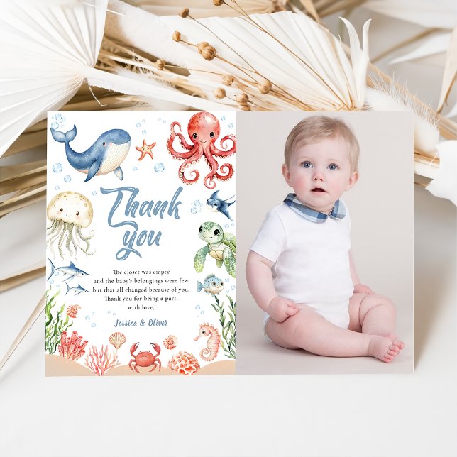 Tarjetas de agradecimiento para baby shower con fo (Subido por el creador)