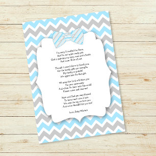 Tarjetas de agradecimiento para baby shower con po