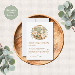 Tarjetas de agradecimiento para baby shower con te