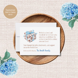 Tarjetas de agradecimiento para baby shower con te