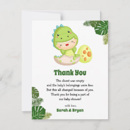 Tarjetas de agradecimiento para baby shower de din