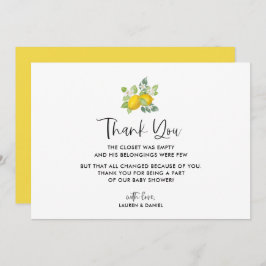 Tarjetas de agradecimiento para Baby Shower de Lim