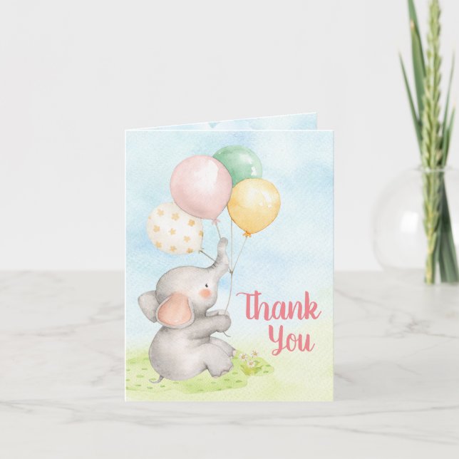 Tarjetas de agradecimiento para Baby Shower de niñ (Anverso)