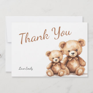 Tarjetas de agradecimiento para baby shower de osi