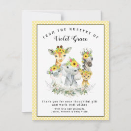 Tarjetas de agradecimiento para baby shower de Saf