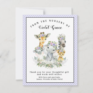 Tarjetas de agradecimiento para baby shower de saf