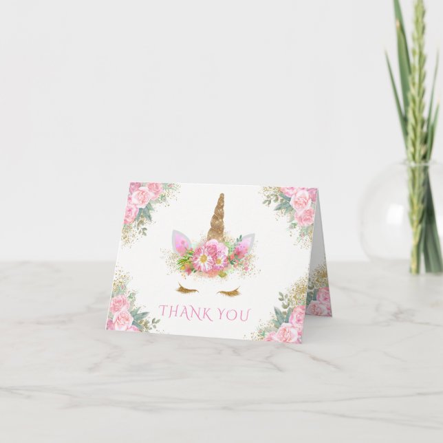 Tarjetas de agradecimiento para baby shower de Uni (Anverso)