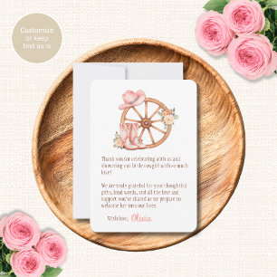 Tarjetas de agradecimiento para baby shower de vaq