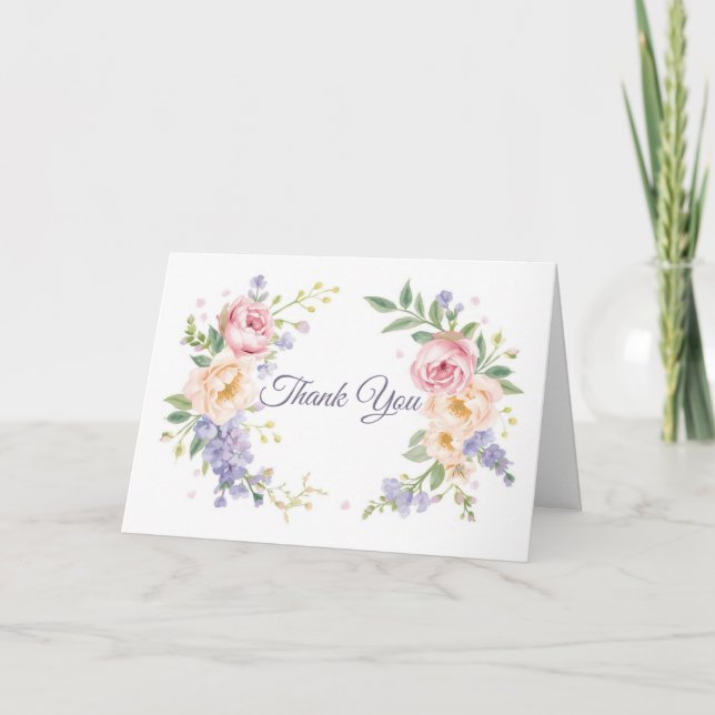 Tarjetas de agradecimiento para baby shower – Flor (Anverso)