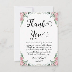 tarjetas de agradecimiento para baby shower nupcia
