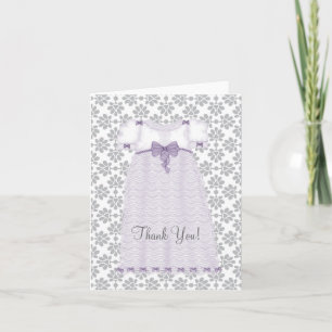 Tarjetas de agradecimiento para baby shower púrpur