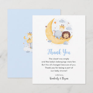 Tarjetas de agradecimiento para baby shower Safari