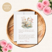 Tarjetas de agradecimiento para baby shower Silly