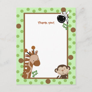 Tarjetas de agradecimiento para Baby Shower Verde 