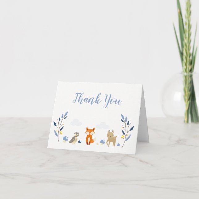 Tarjetas de agradecimiento para Baby Shower Woodla (Anverso)