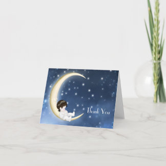 Tarjetas de agradecimiento para bebé de luna amari