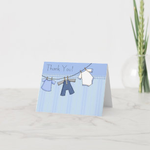 Tarjetas de agradecimiento para bebé de ropa tendi