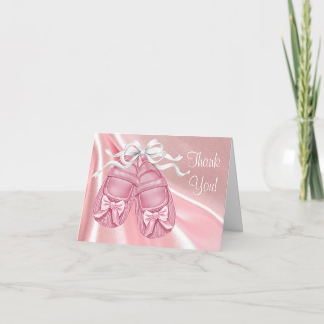 Tarjetas de agradecimiento para bebé niña con boti (Anverso)