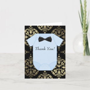 Tarjetas de agradecimiento para bebé niño de oro n