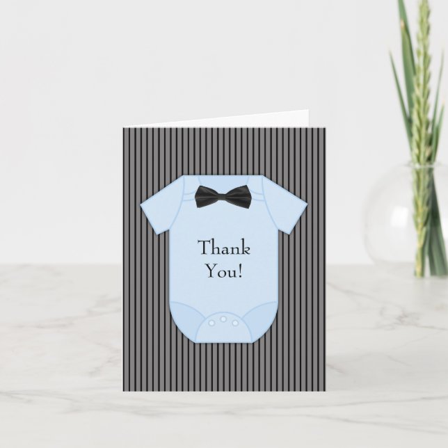Tarjetas de agradecimiento para bebé niño de raya  (Anverso)