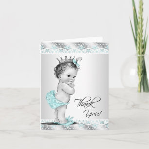 Tarjetas de agradecimiento para bebé princesa azul