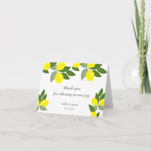 Tarjetas de agradecimiento para boda Boho Limón