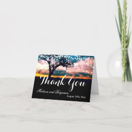 Tarjetas de agradecimiento para boda con árbol de