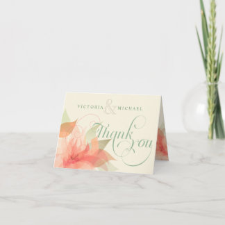 Tarjetas de agradecimiento para boda con diseño fl