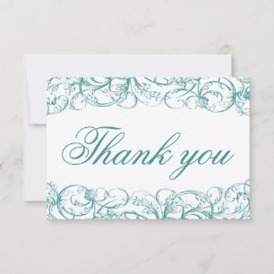 Tarjetas de agradecimiento para boda con elegantes