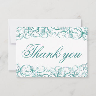 Tarjetas de agradecimiento para boda con elegantes