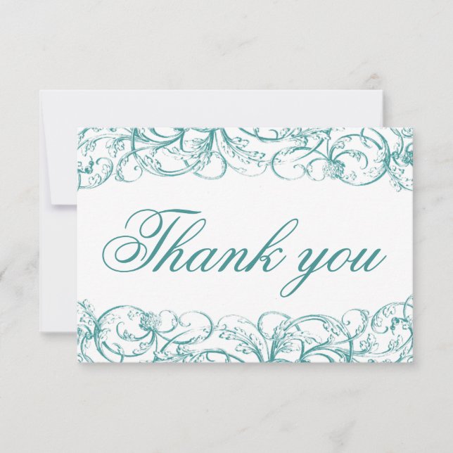 Tarjetas de agradecimiento para boda con elegantes (Anverso)