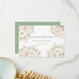 Tarjetas de agradecimiento para boda con flores bl