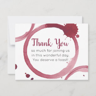 Tarjetas de agradecimiento para boda con manchas d