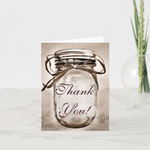 Tarjetas de agradecimiento para boda Country Mason