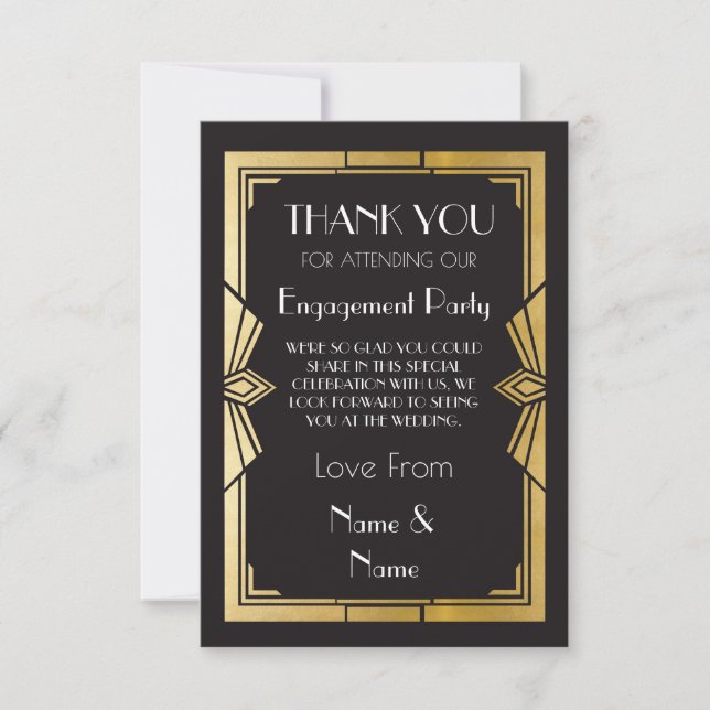 Tarjetas de agradecimiento para boda de compromiso (Anverso)