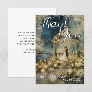 Tarjetas de agradecimiento para boda de jardín rom