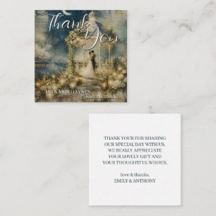 Tarjetas de agradecimiento para boda de jardín rom