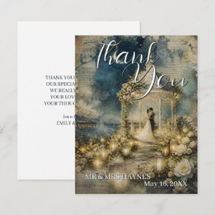 Tarjetas de agradecimiento para boda de jardín rom