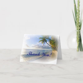 Tarjetas de agradecimiento para boda de palmeras y