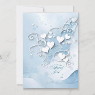 Tarjetas de agradecimiento para boda de Winter Won