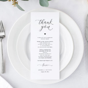 Tarjetas de agradecimiento para boda Elegantes Rom