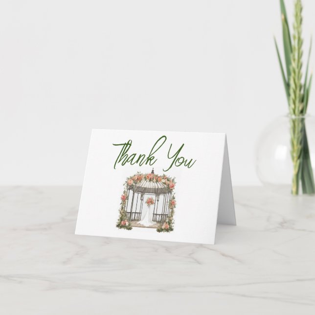 Tarjetas de agradecimiento para boda en glorieta (Anverso)