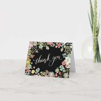 Tarjetas de agradecimiento para boda en jardín flo