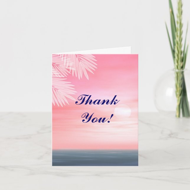 Tarjetas de agradecimiento para boda en la playa (Anverso)